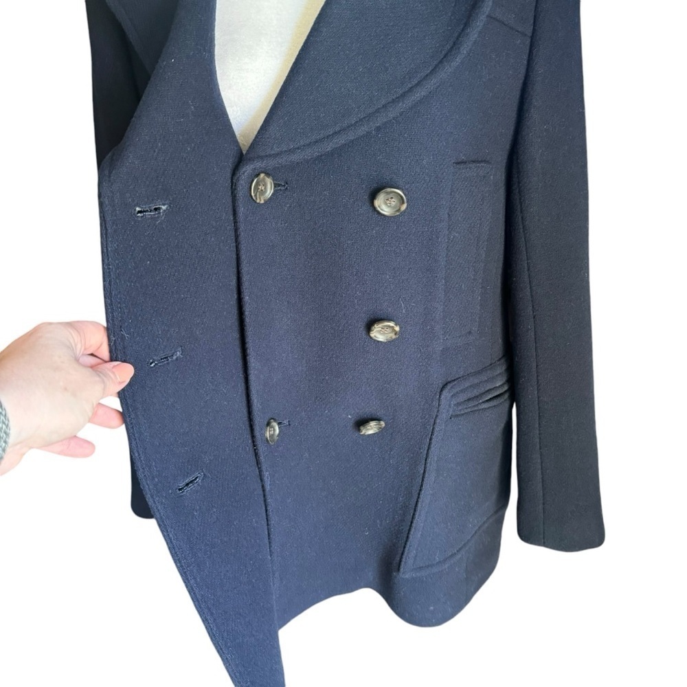 J. Crew - Peacoat in Italian Stadium Cloth Wool Coat Sz 6 - Picture 8 of 11